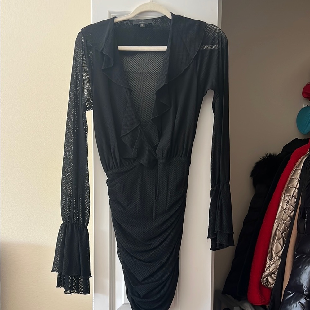 Elegant Black Mesh Dress